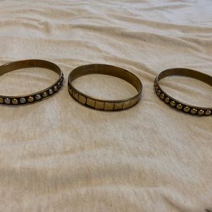 3 Piece Set Of Studded Bracelets